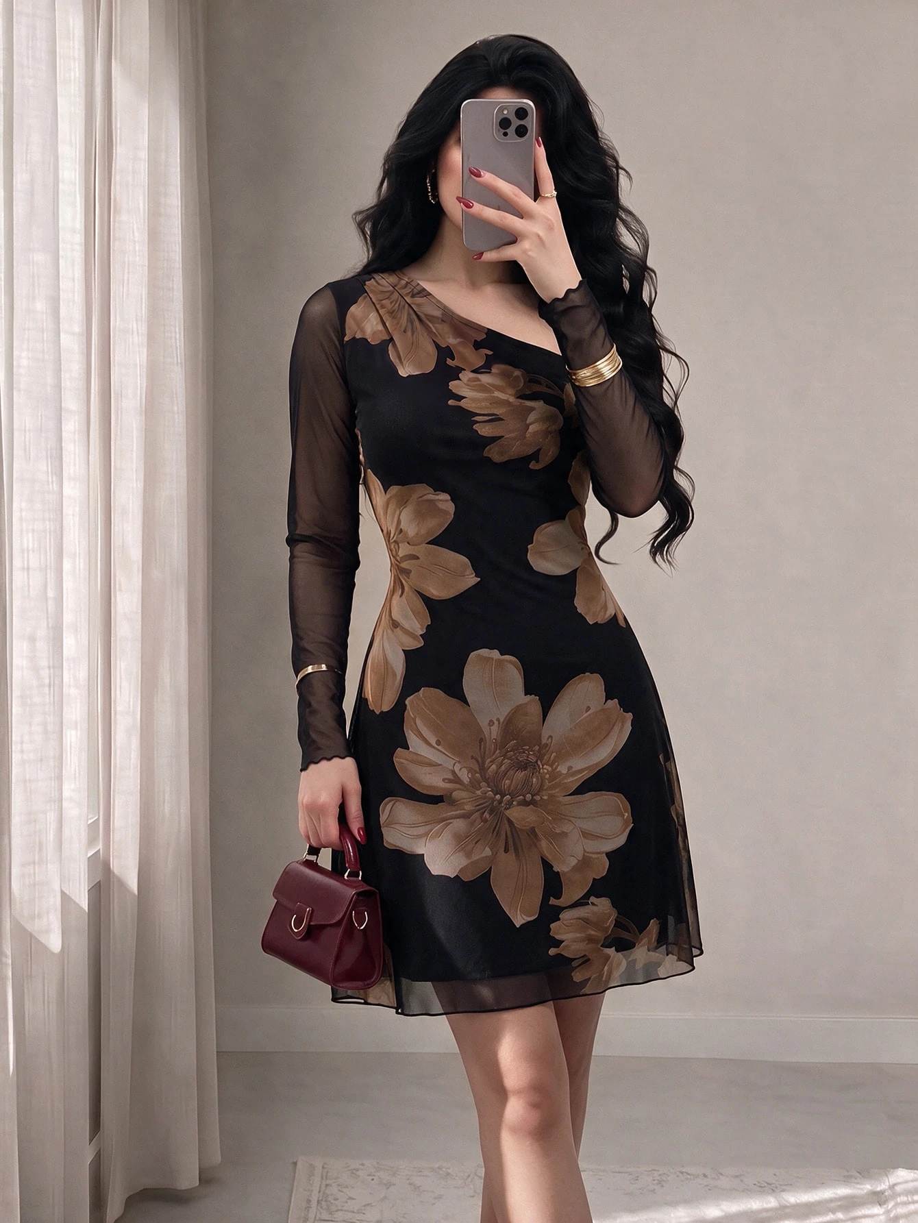 Vestido elegante y sexy de verano con cuello asimétrico